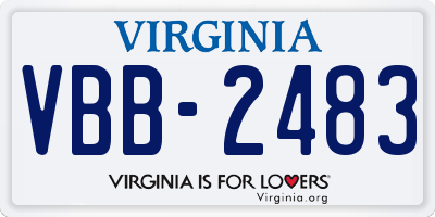 VA license plate VBB2483