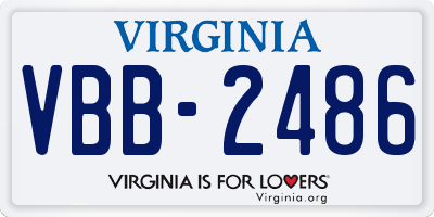 VA license plate VBB2486