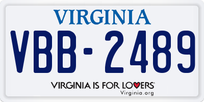 VA license plate VBB2489