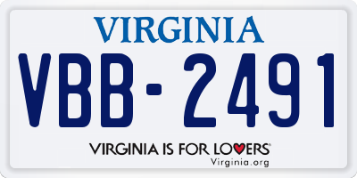 VA license plate VBB2491