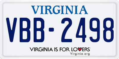 VA license plate VBB2498