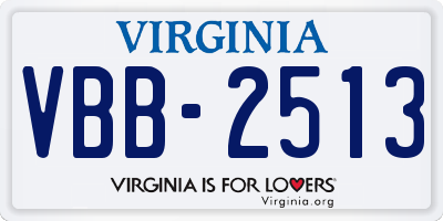 VA license plate VBB2513