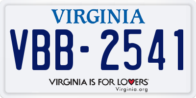 VA license plate VBB2541