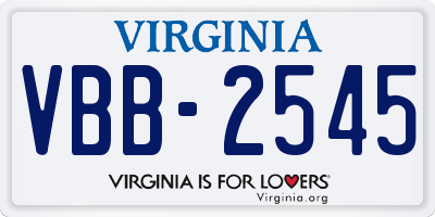 VA license plate VBB2545