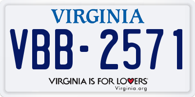 VA license plate VBB2571