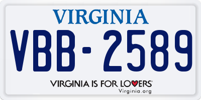 VA license plate VBB2589