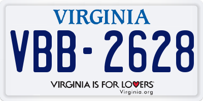 VA license plate VBB2628