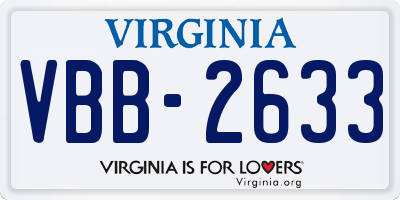 VA license plate VBB2633