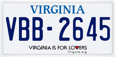 VA license plate VBB2645