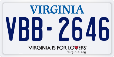 VA license plate VBB2646