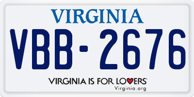 VA license plate VBB2676