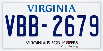 VA license plate VBB2679