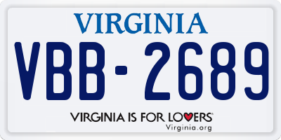 VA license plate VBB2689