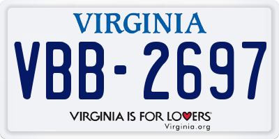 VA license plate VBB2697