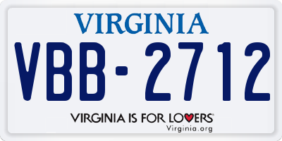 VA license plate VBB2712