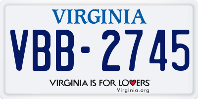 VA license plate VBB2745