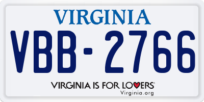 VA license plate VBB2766