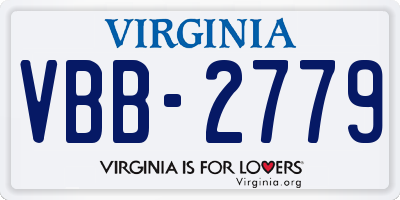 VA license plate VBB2779