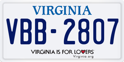 VA license plate VBB2807
