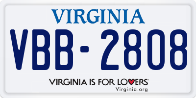 VA license plate VBB2808