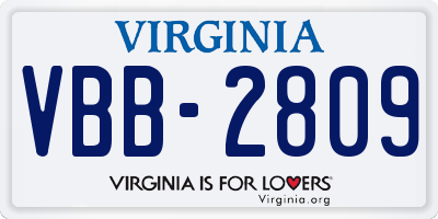 VA license plate VBB2809