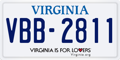 VA license plate VBB2811