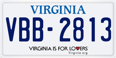 VA license plate VBB2813
