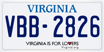 VA license plate VBB2826