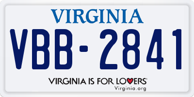 VA license plate VBB2841
