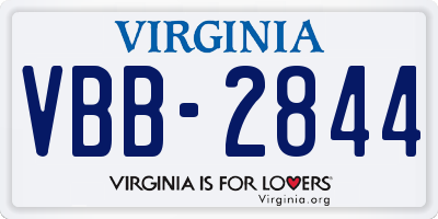 VA license plate VBB2844