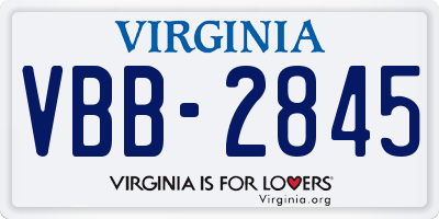 VA license plate VBB2845