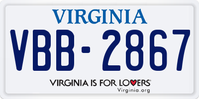 VA license plate VBB2867