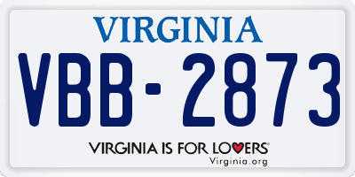 VA license plate VBB2873