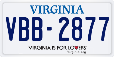 VA license plate VBB2877