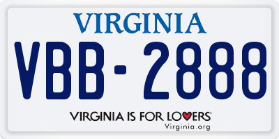 VA license plate VBB2888