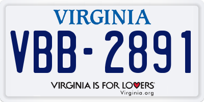 VA license plate VBB2891