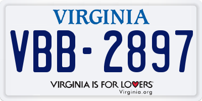 VA license plate VBB2897