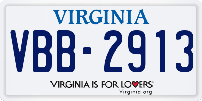VA license plate VBB2913