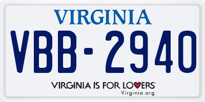 VA license plate VBB2940