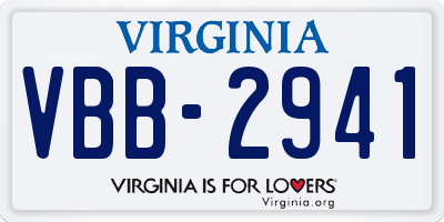 VA license plate VBB2941
