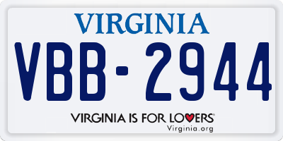 VA license plate VBB2944