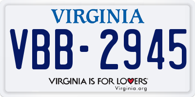 VA license plate VBB2945