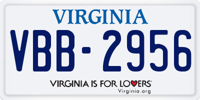VA license plate VBB2956