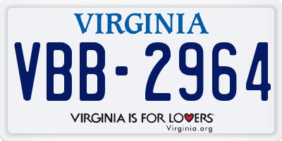 VA license plate VBB2964