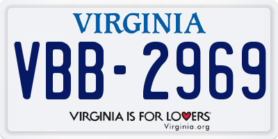 VA license plate VBB2969