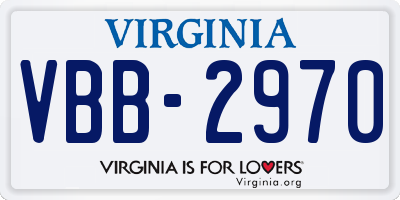 VA license plate VBB2970