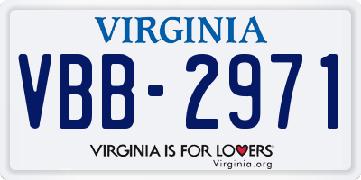 VA license plate VBB2971