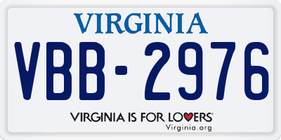 VA license plate VBB2976