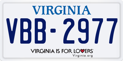 VA license plate VBB2977