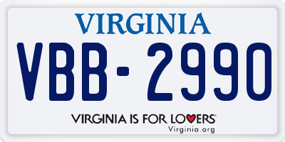 VA license plate VBB2990